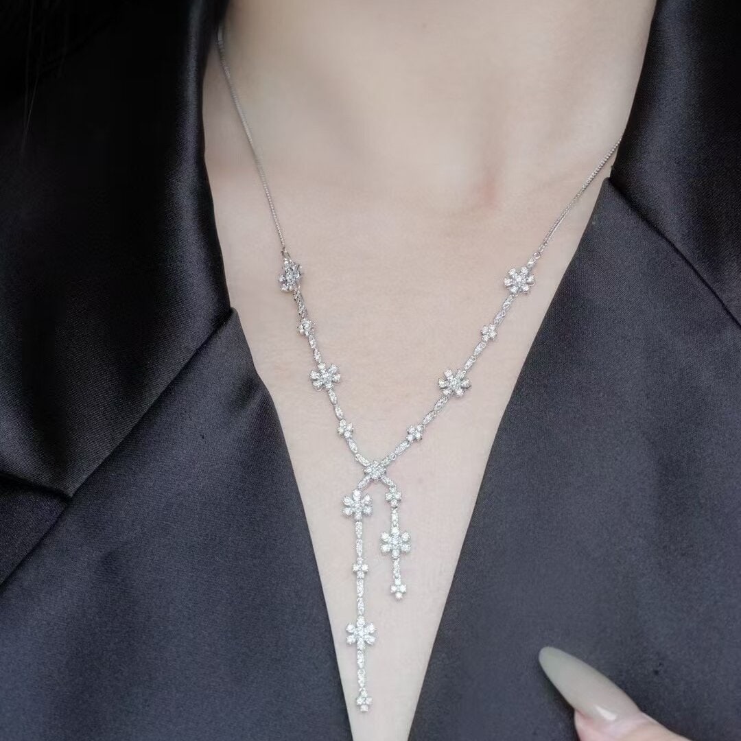 14k Gold 2.18 Ct Natural H Diamond Necklace - 3