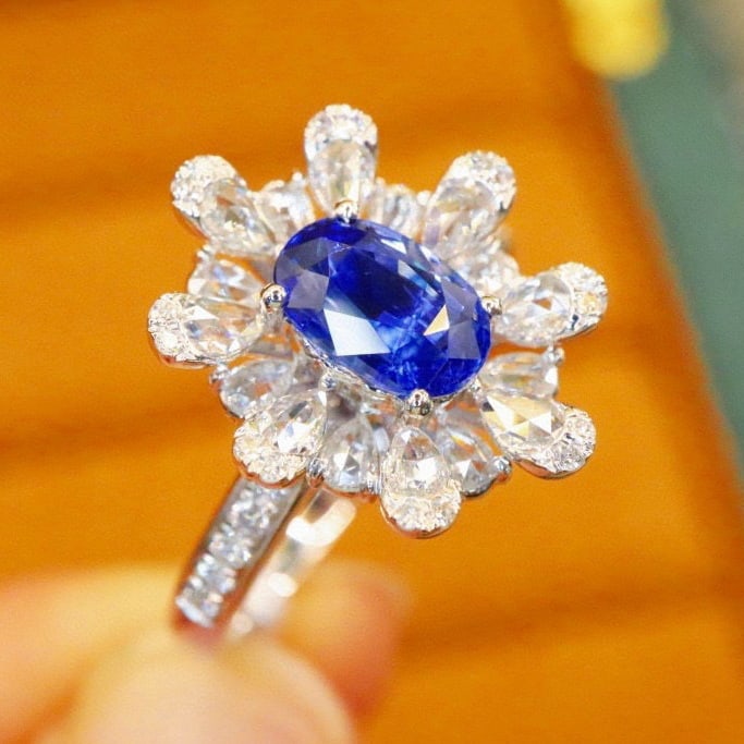 14k Gold 1.63 Ctw Natural Sapphire & Diamond Ring - 3