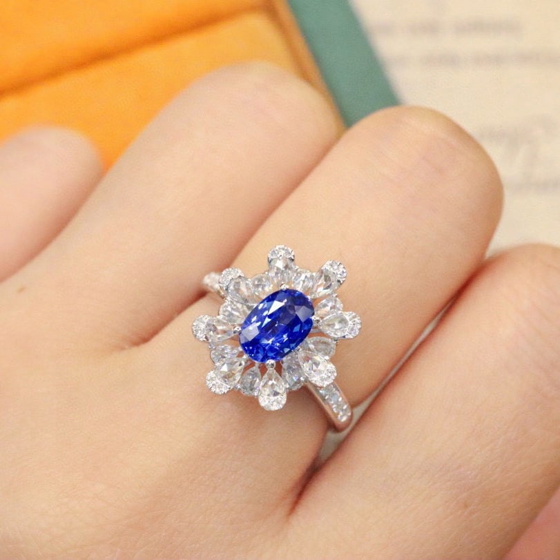 14k Gold 1.63 Ctw Natural Sapphire & Diamond Ring - 5