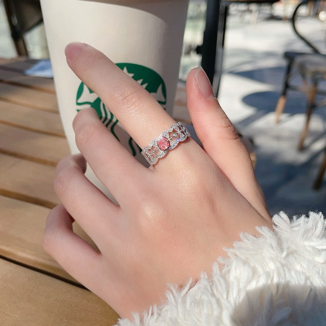 14k Gold 0.51 Ctw Natural Pink Diamond & Diamond Ring - 4