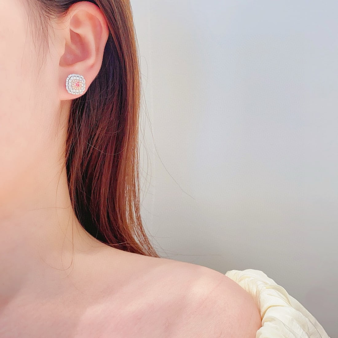 14k Gold 1.62 Ctw Natural Pink Diamond & Diamond Earrings - 2