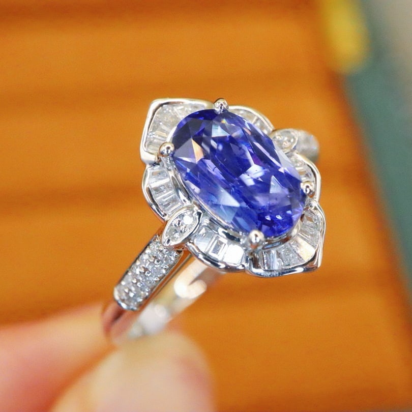 14k Gold 1.95 Ctw Natural Sapphire & Diamond Ring - 2