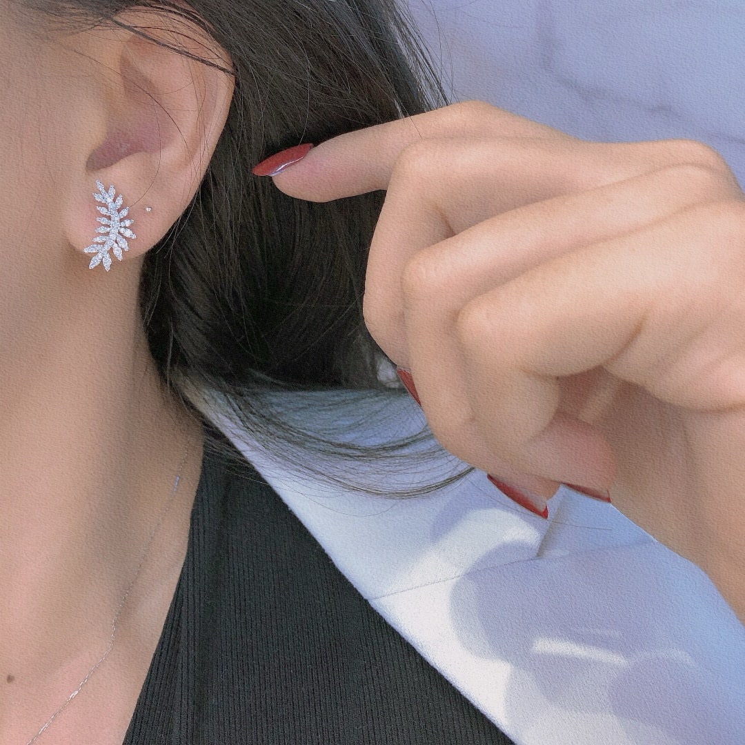 14k Gold 0.86 Ct Natural H Diamond Earrings - 5