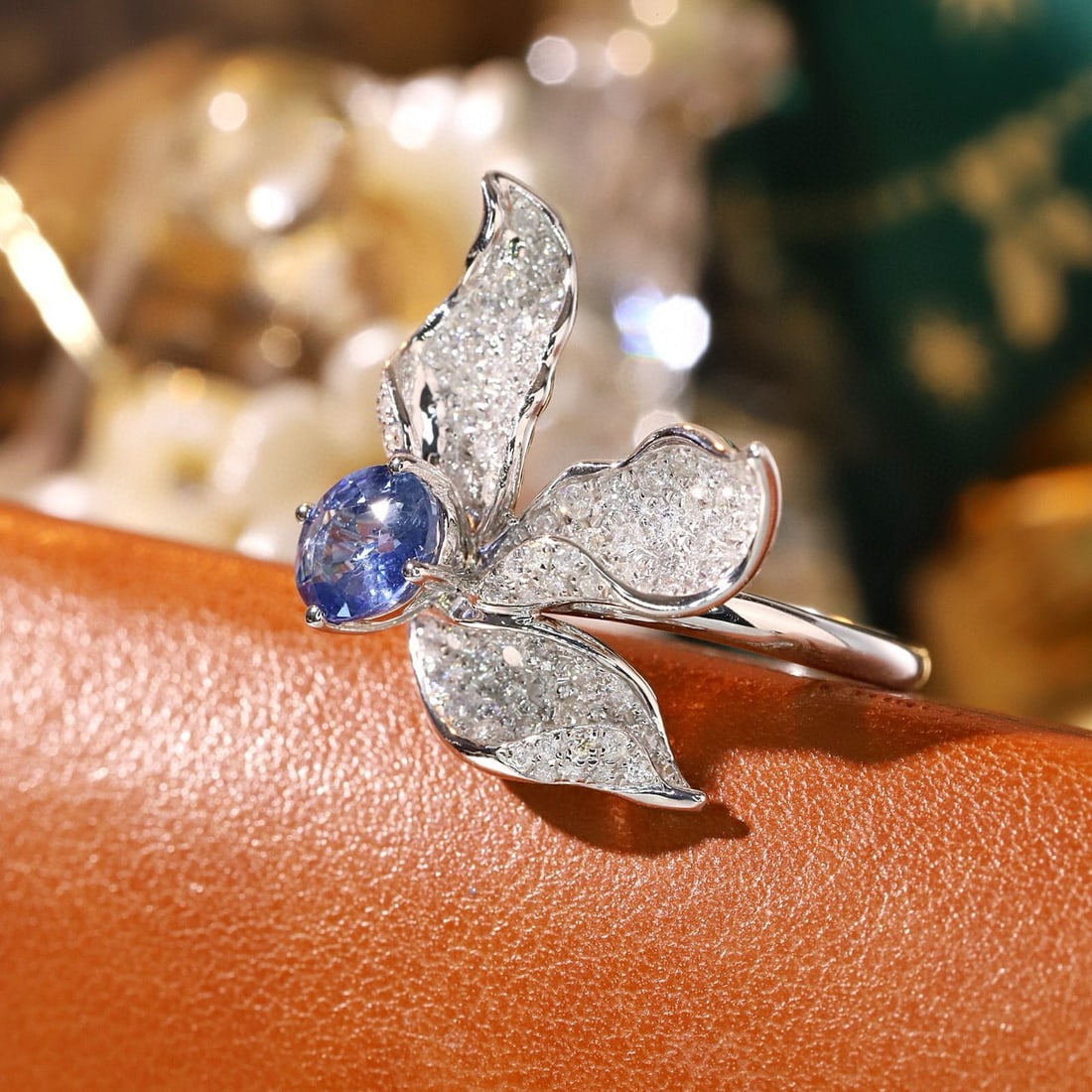 14k Gold 1.68 Ctw Natural Sapphire & Diamond Ring - 4