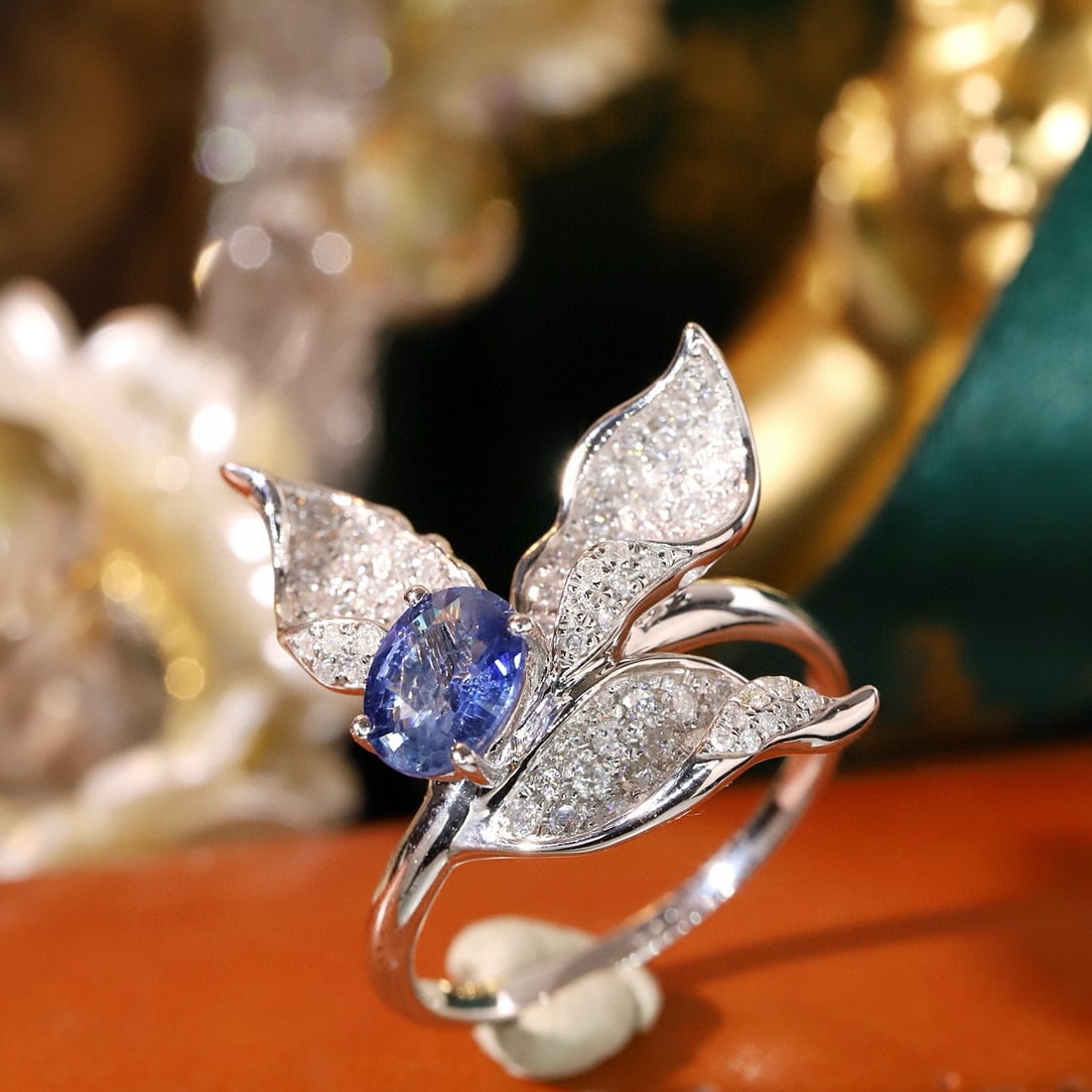 14k Gold 1.68 Ctw Natural Sapphire & Diamond Ring - 5