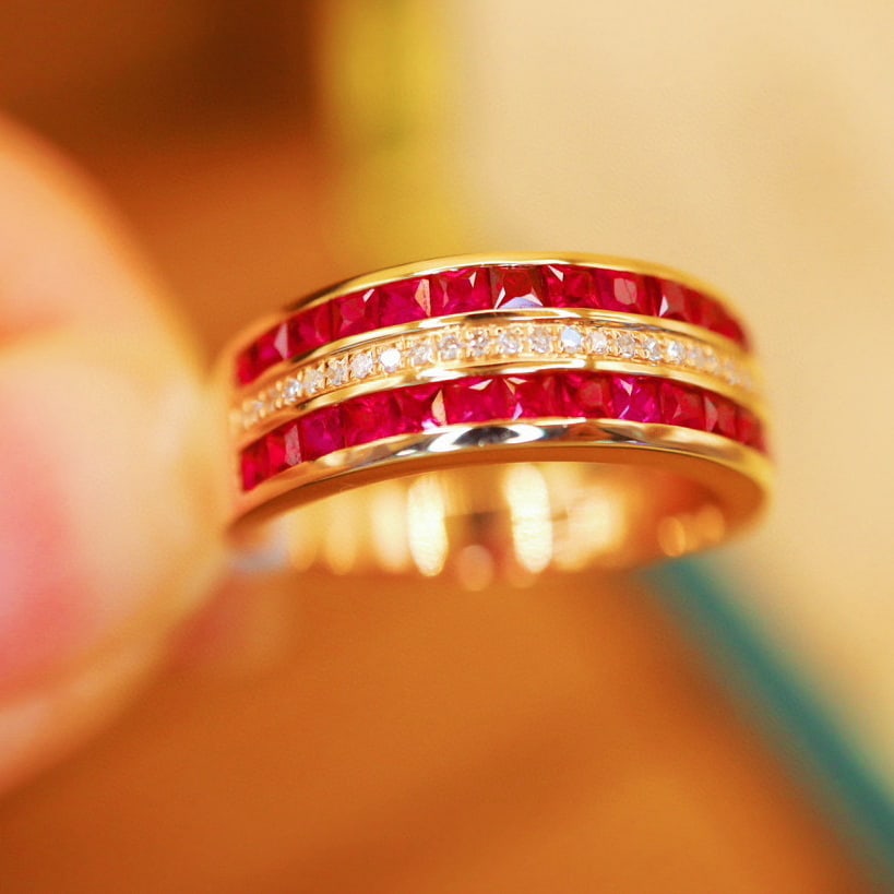 14k Gold 1.18 Ctw Vivid Red Natural Ruby & Diamond Ring - 2