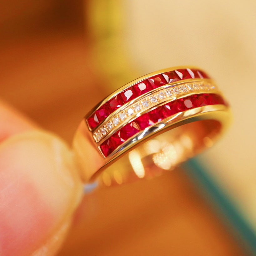 14k Gold 1.18 Ctw Vivid Red Natural Ruby & Diamond Ring - 3