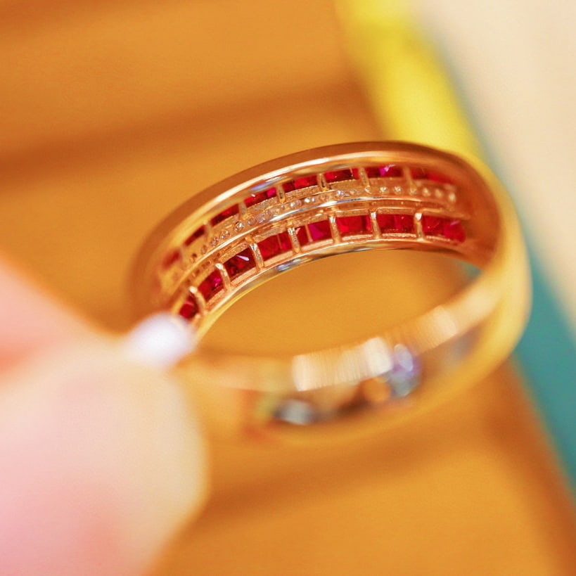 14k Gold 1.18 Ctw Vivid Red Natural Ruby & Diamond Ring - 5