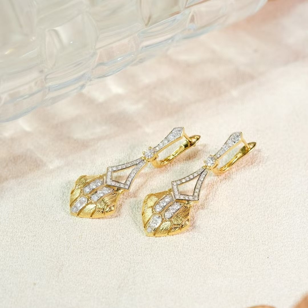 14k Gold 0.7 Ct Natural H Diamond Earrings - 3