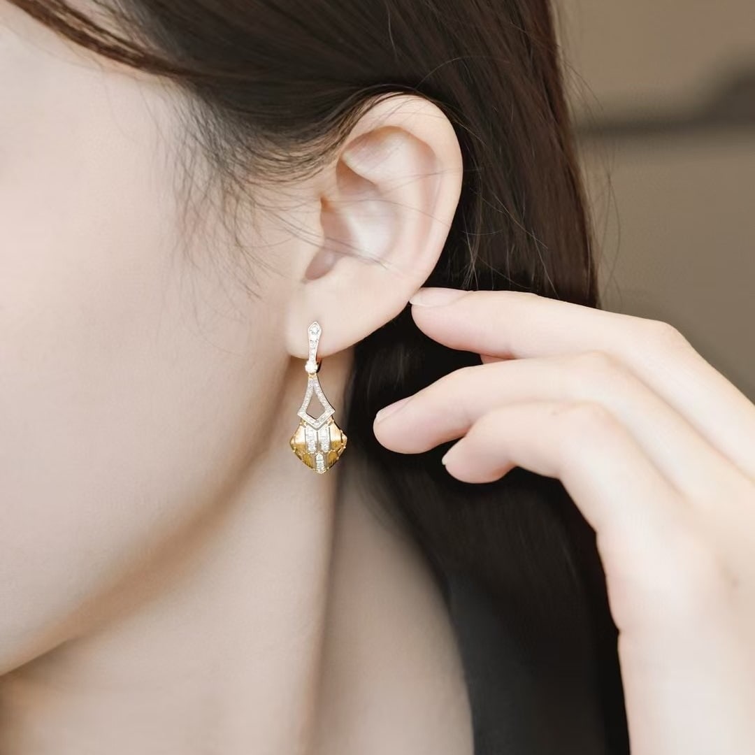 14k Gold 0.7 Ct Natural H Diamond Earrings - 5