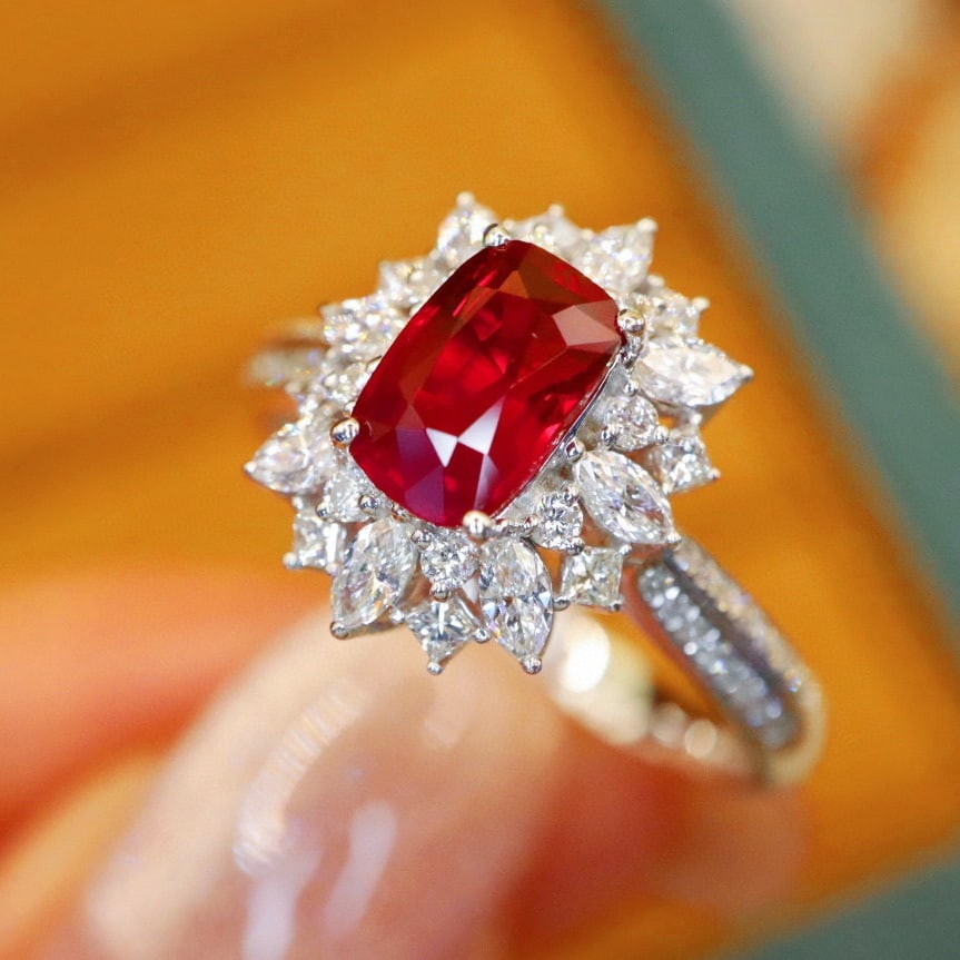 14k Gold 1.60 Ctw Natural Ruby & Diamond Ring - 3