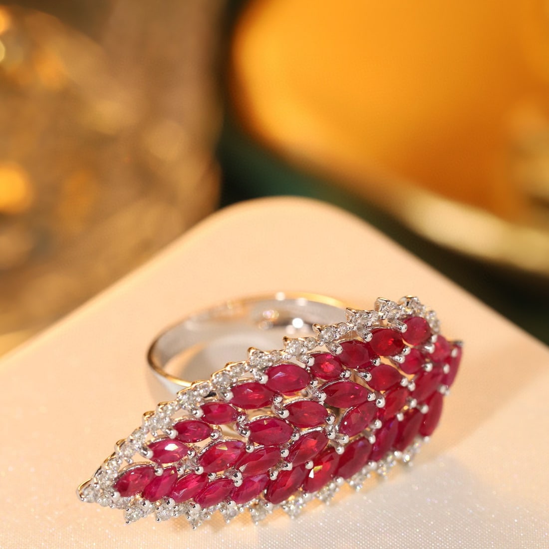 14k Gold 5.05 Ctw Natural Ruby & Diamond Ring - 4