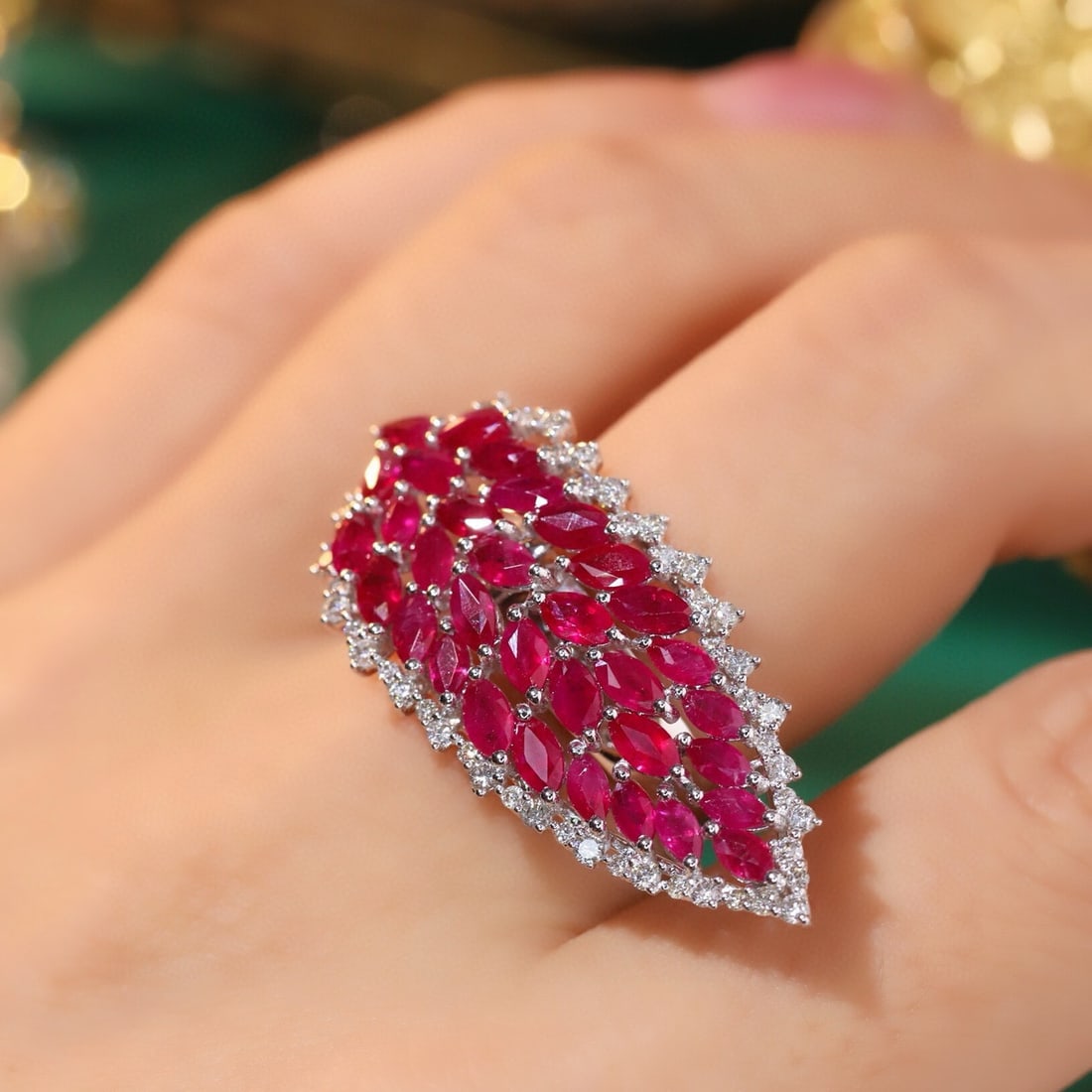 14k Gold 5.05 Ctw Natural Ruby & Diamond Ring - 6