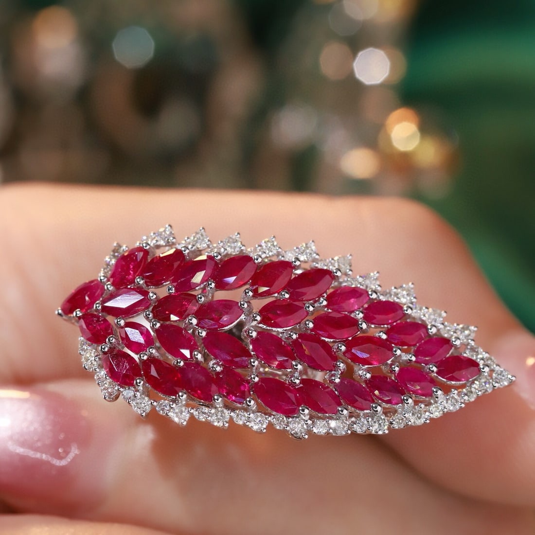 14k Gold 5.05 Ctw Natural Ruby & Diamond Ring - 7