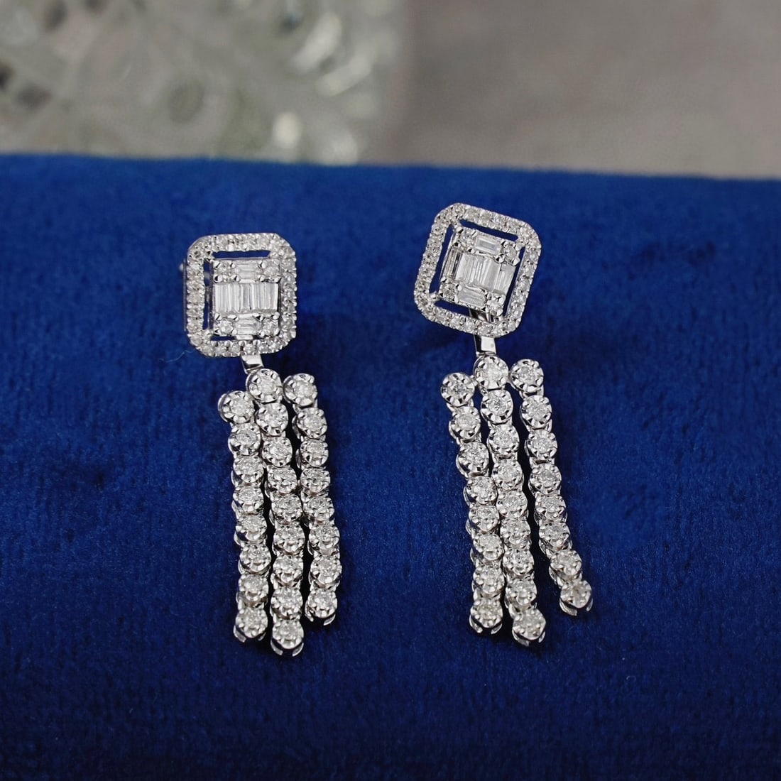 14k Gold 1.16 Ct Natural H Diamond Earrings - 2