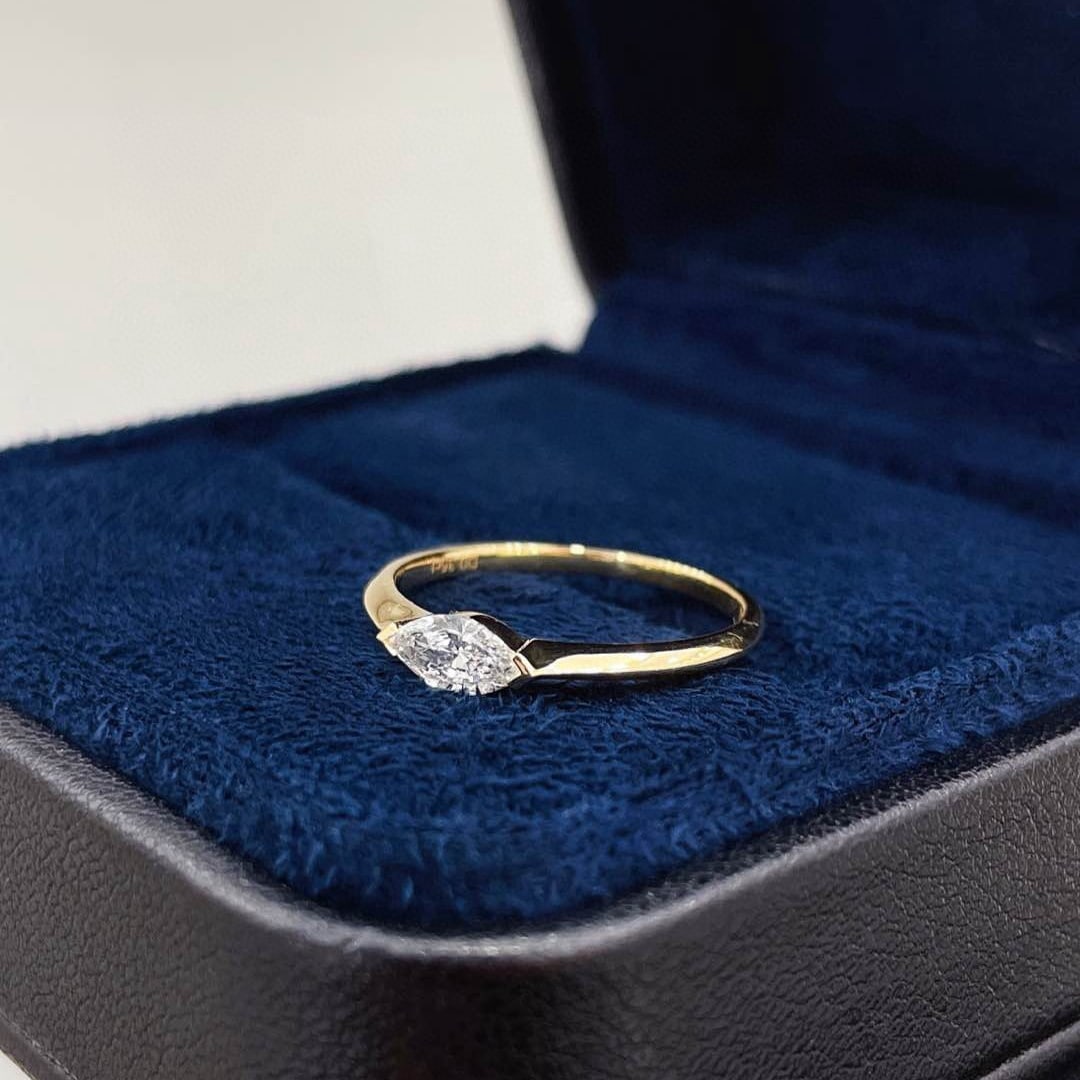 14k Gold 0.35 Ct Natural H Diamond Ring - 2