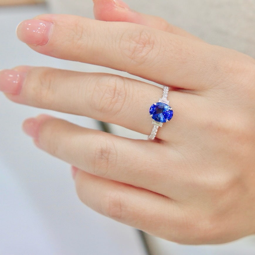 14k Gold 2.01 Ctw Natural Sapphire & Diamond Ring - 5