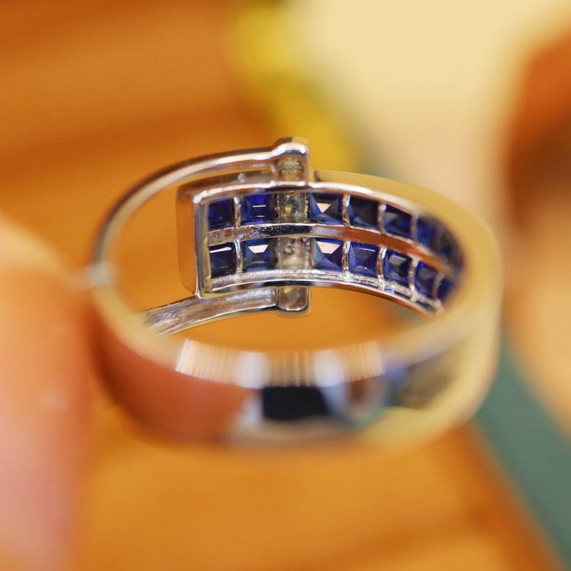 14k Gold 2.00 Ctw Natural Sapphire & Diamond Ring - 4