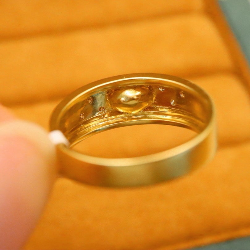 14k Gold 0.54 Ctw Natural Emerald & Diamond Ring - 5