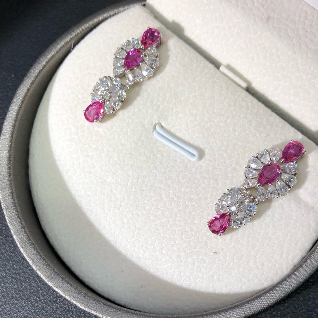 14k Gold 2.79 Ctw Natural Ruby & Diamond Earrings - 7