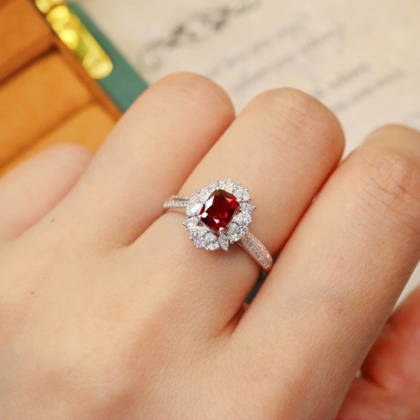 14k Gold 1.52 Ctw Natural Ruby & Diamond Ring - 5