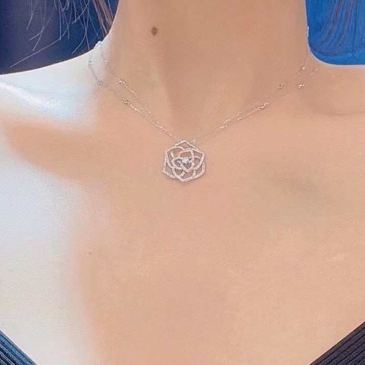 14k Gold 0.6 Ct Natural H Diamond Necklace - 2