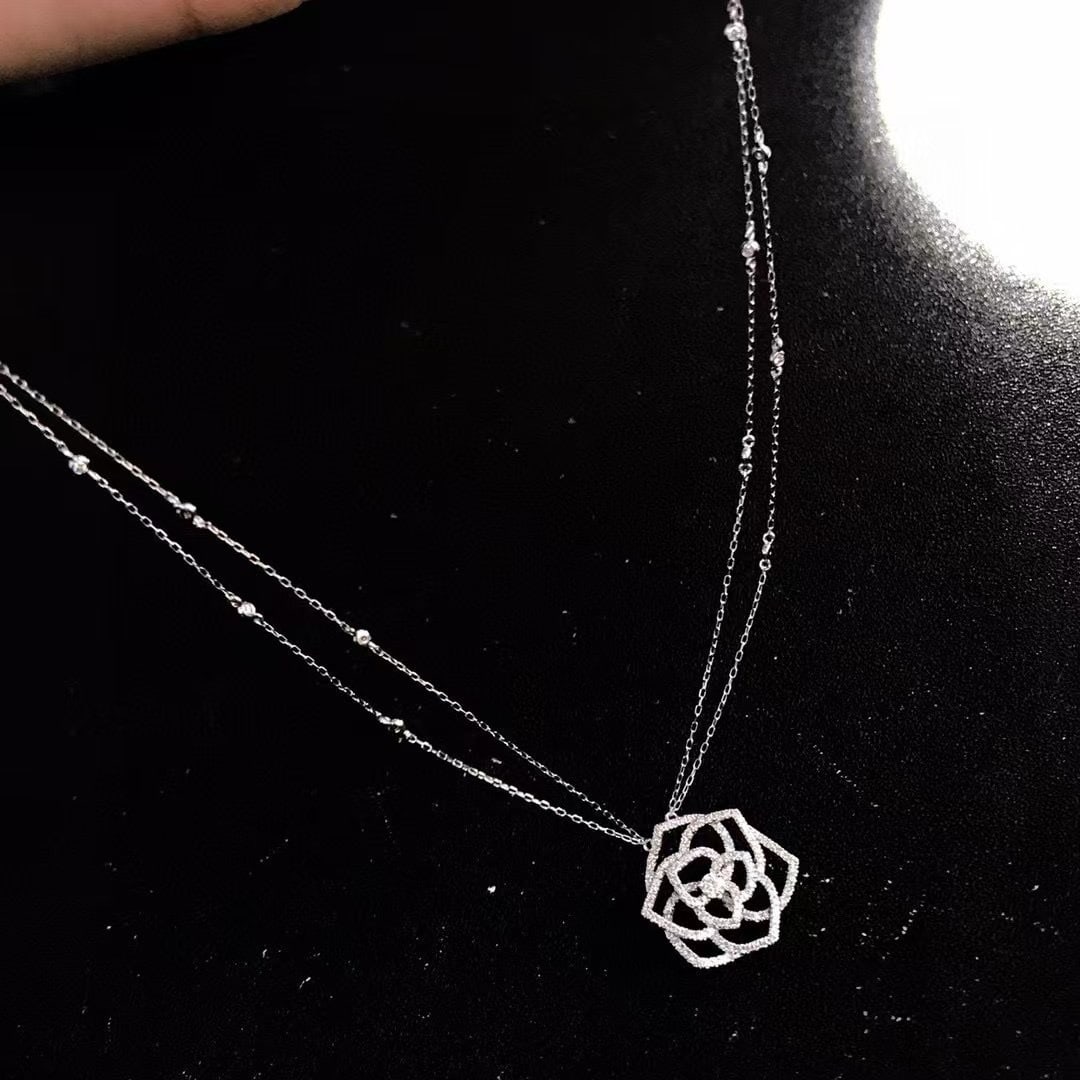 14k Gold 0.6 Ct Natural H Diamond Necklace - 3