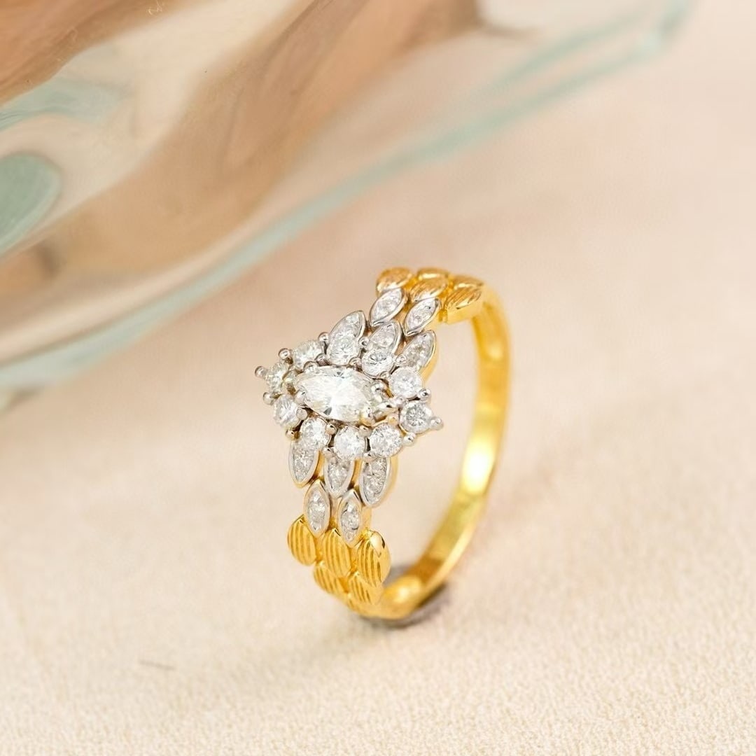 14k Gold 0.88 Ctw Natural H Diamond Ring - 2