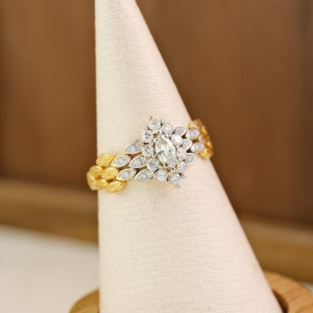 14k Gold 0.88 Ctw Natural H Diamond Ring - 4