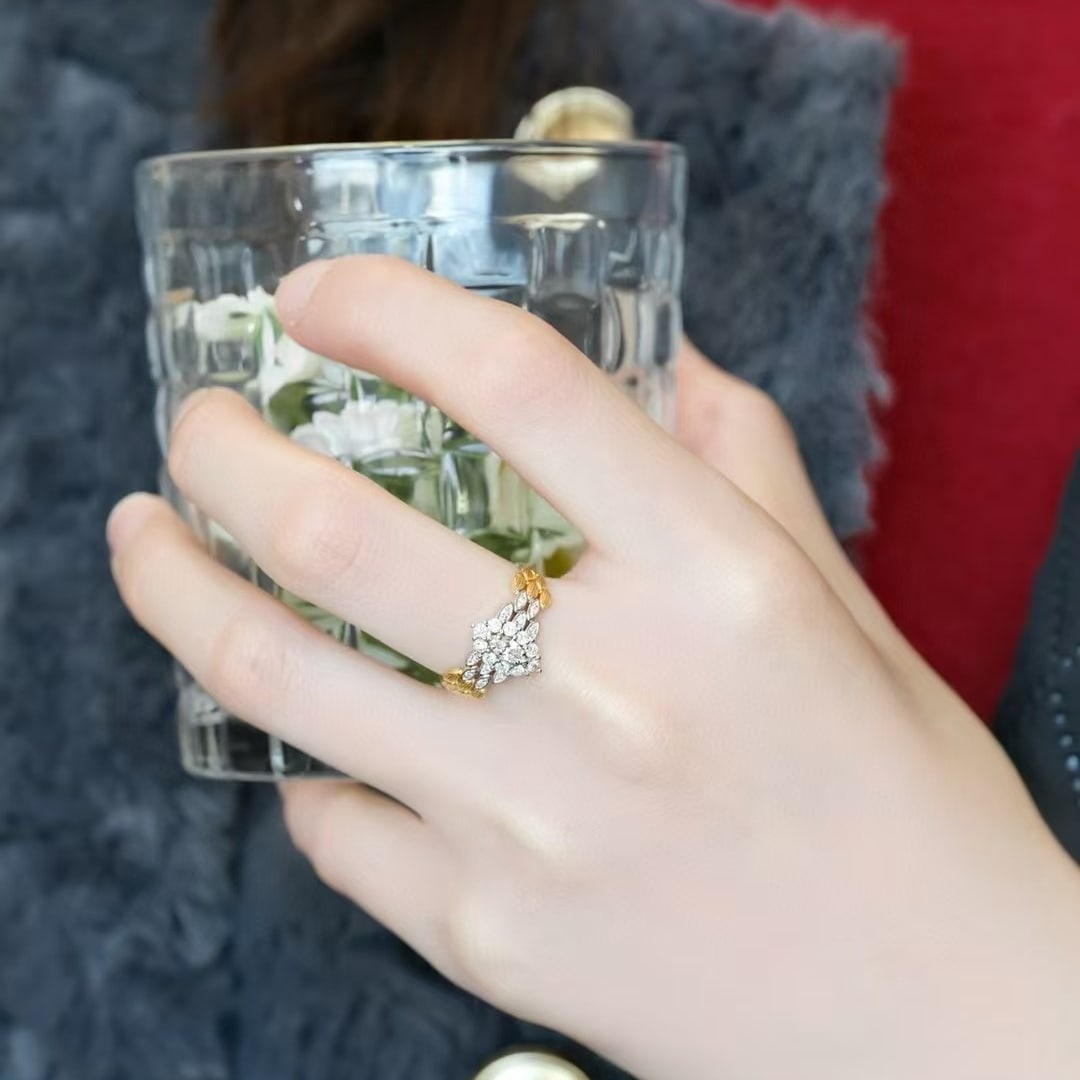 14k Gold 0.88 Ctw Natural H Diamond Ring - 5