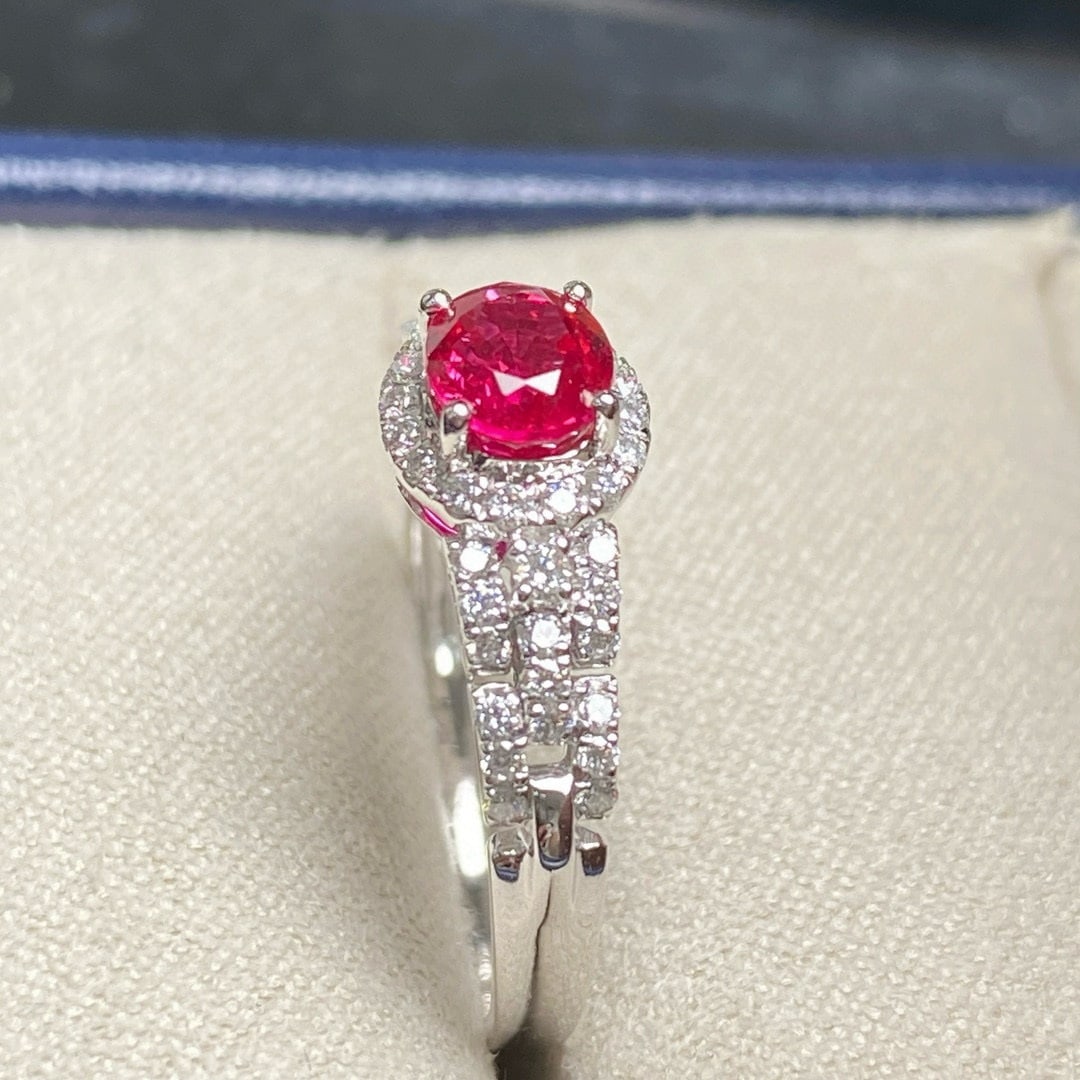 14k Gold 1.03 Ctw Natural Ruby & Diamond Ring - 3