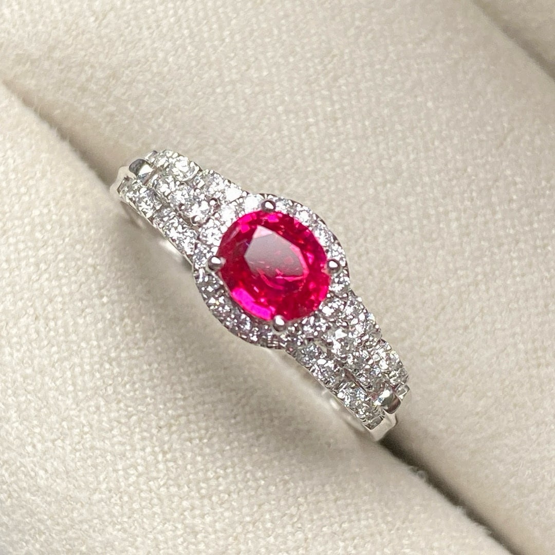 14k Gold 1.03 Ctw Natural Ruby & Diamond Ring - 7