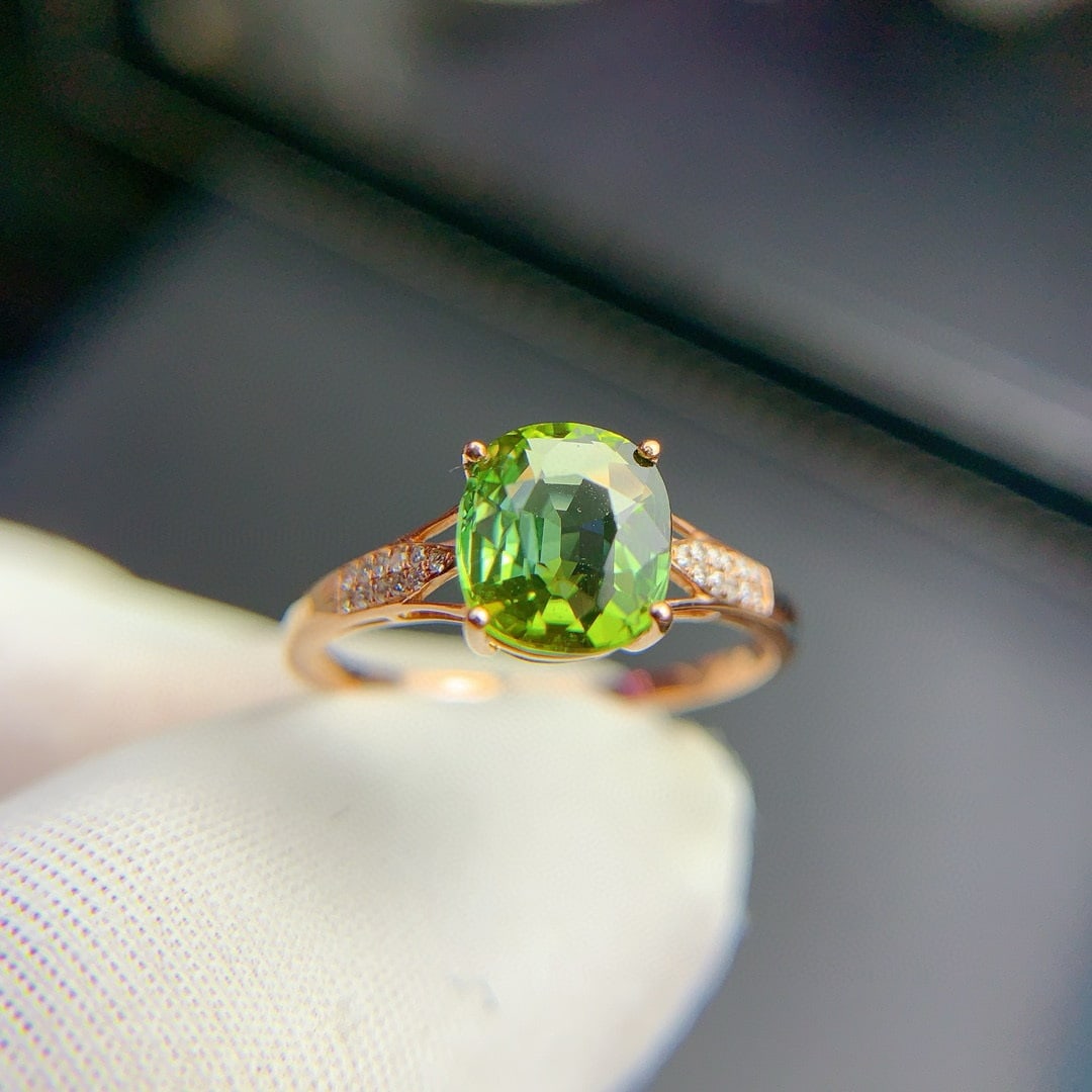 14k Gold 1.75 Ct Natural Tourmaline & Diamond Ring - 2