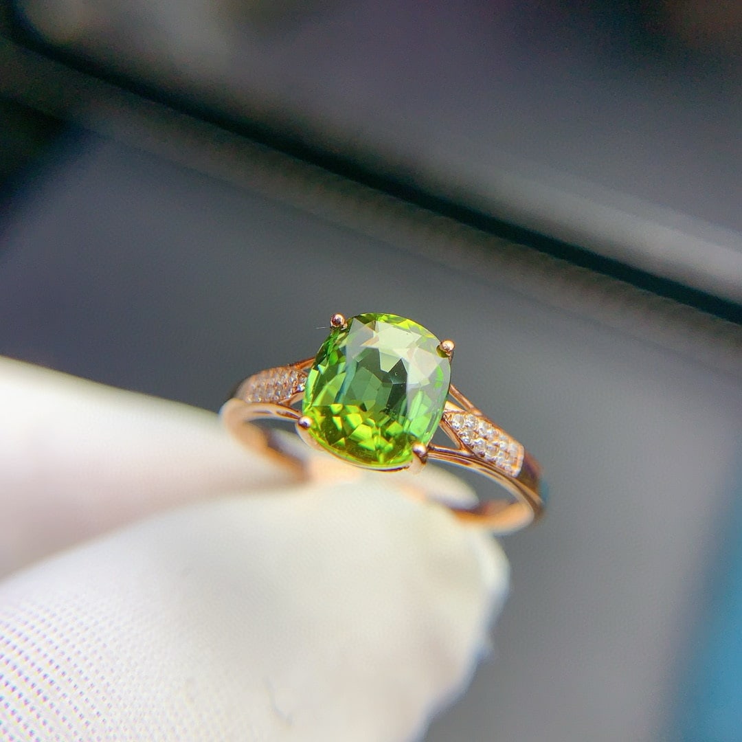 14k Gold 1.75 Ct Natural Tourmaline & Diamond Ring - 3