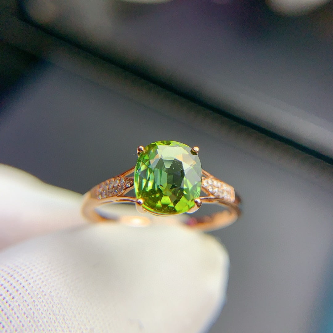 14k Gold 1.75 Ct Natural Tourmaline & Diamond Ring - 4