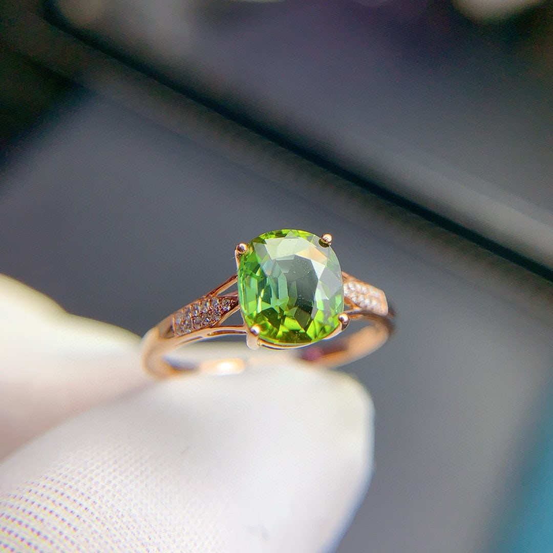 14k Gold 1.75 Ct Natural Tourmaline & Diamond Ring - 5