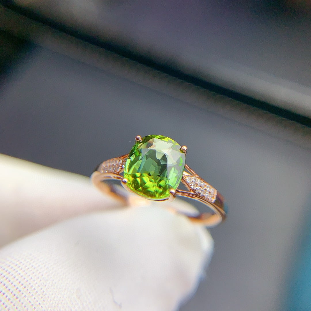 14k Gold 1.75 Ct Natural Tourmaline & Diamond Ring - 6