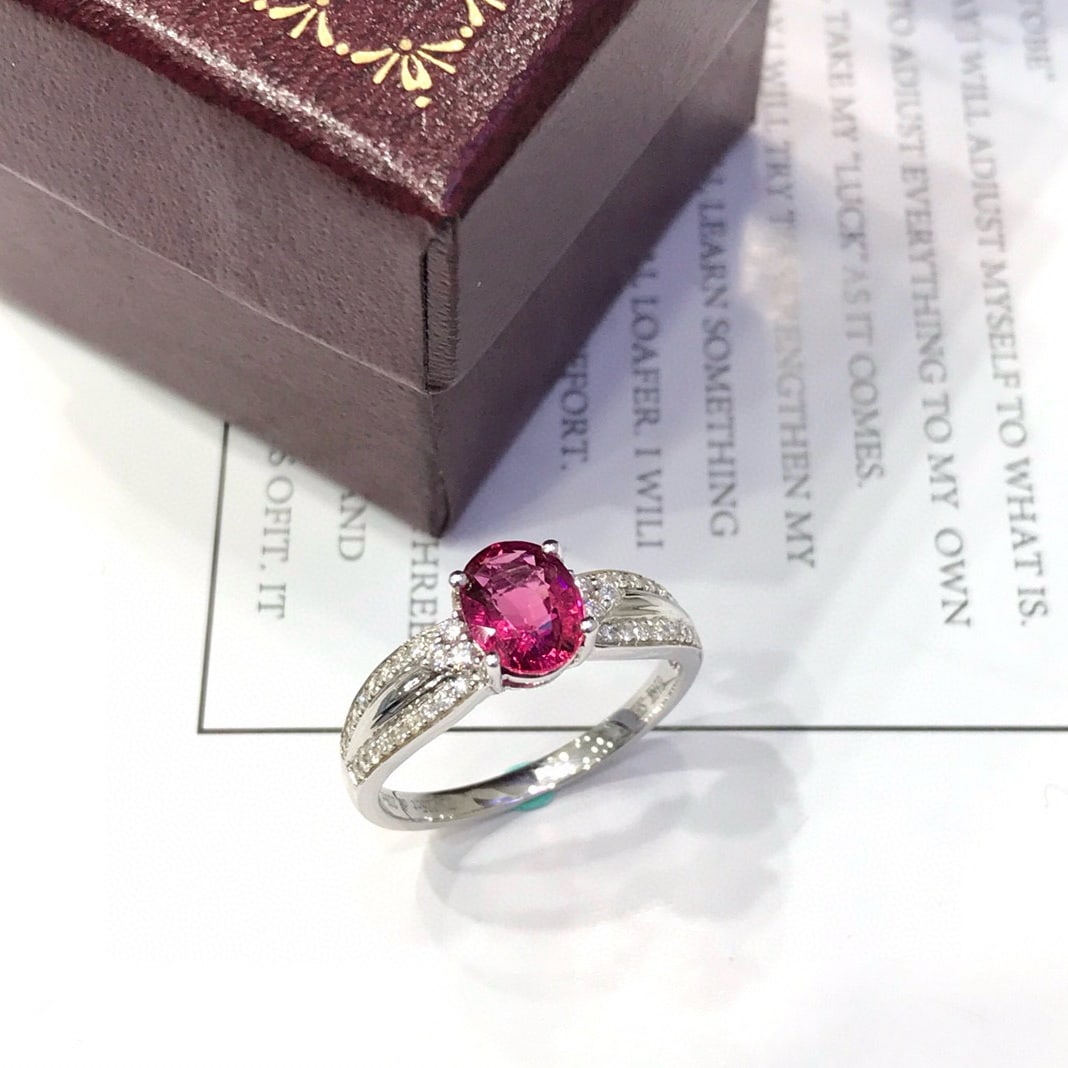 14k Gold 1.34 Ctw Natural Tourmaline & Diamond Ring - 4