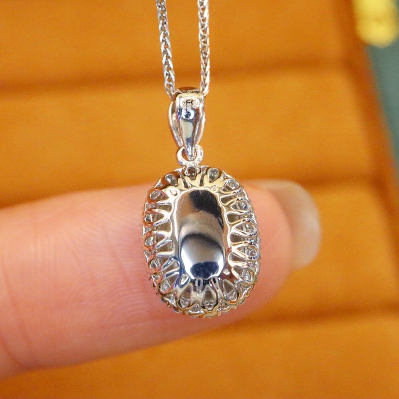 14k Gold 1.36 Ctw Natural Sapphire & Diamond Pendant( Without Chain ) - 4
