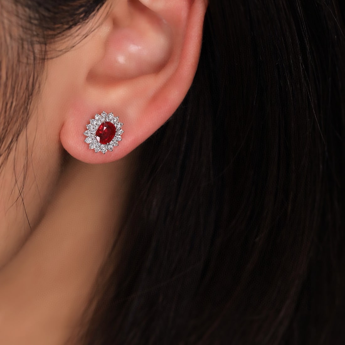 14k Gold 1.68 Ctw Natural Ruby & Diamond Earrings - 5