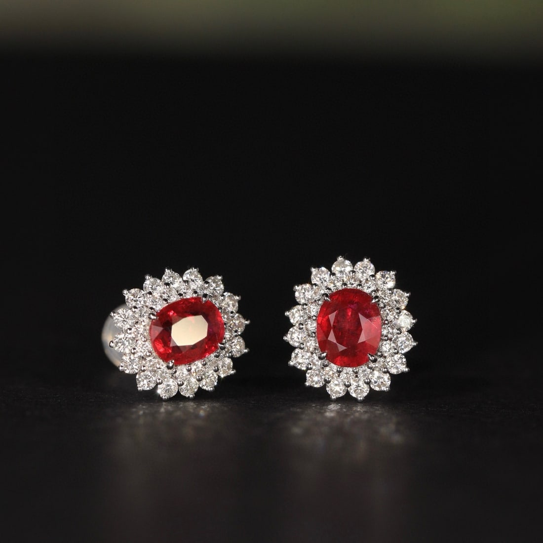 14k Gold 1.68 Ctw Natural Ruby & Diamond Earrings - 8
