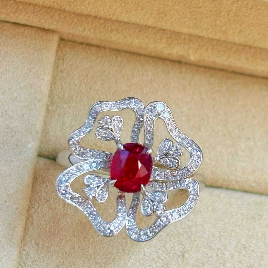 14k Gold 1.50 Ctw Natural Ruby & Diamond Ring - 2