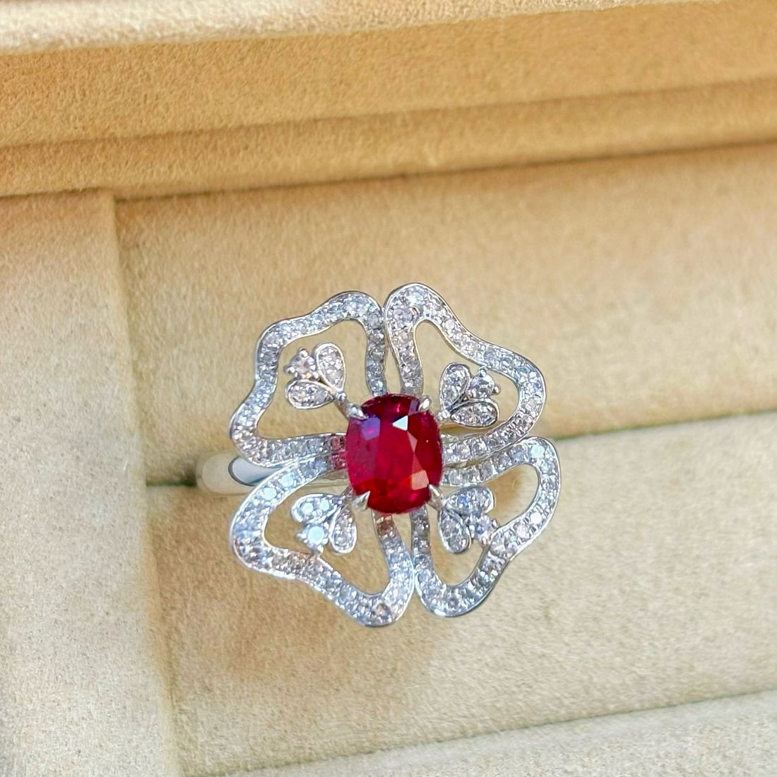 14k Gold 1.50 Ctw Natural Ruby & Diamond Ring - 6