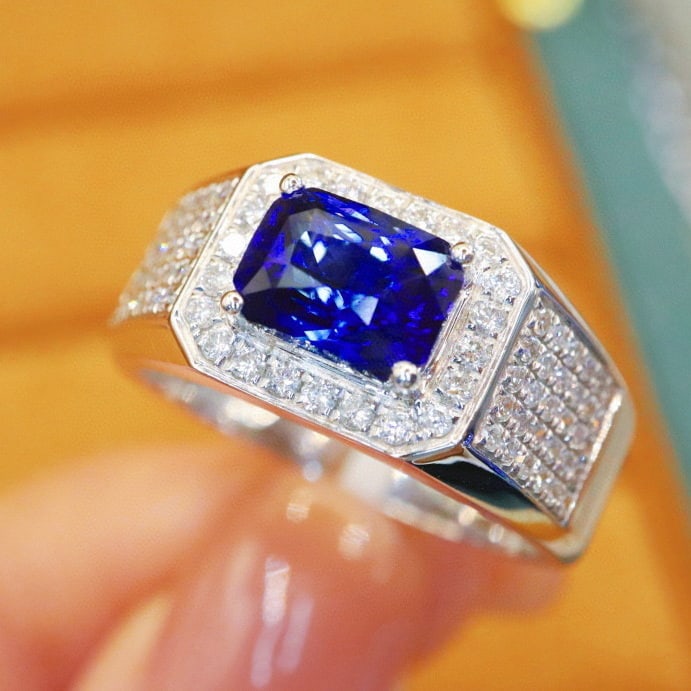 14k Gold 2.85 Ctw Natural Sapphire & Diamond Ring - 2