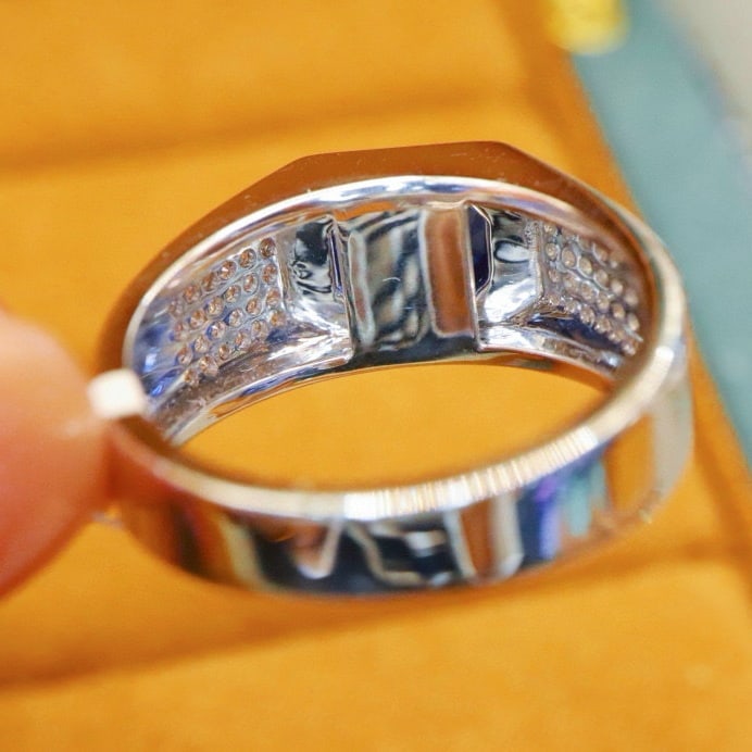 14k Gold 2.85 Ctw Natural Sapphire & Diamond Ring - 4