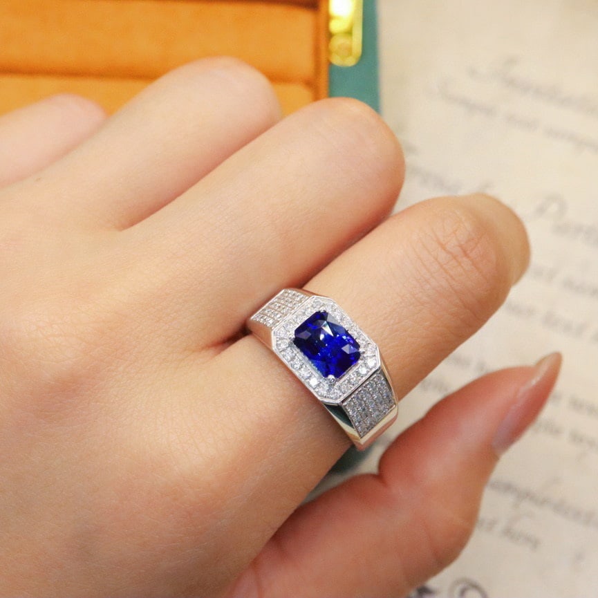 14k Gold 2.85 Ctw Natural Sapphire & Diamond Ring - 5