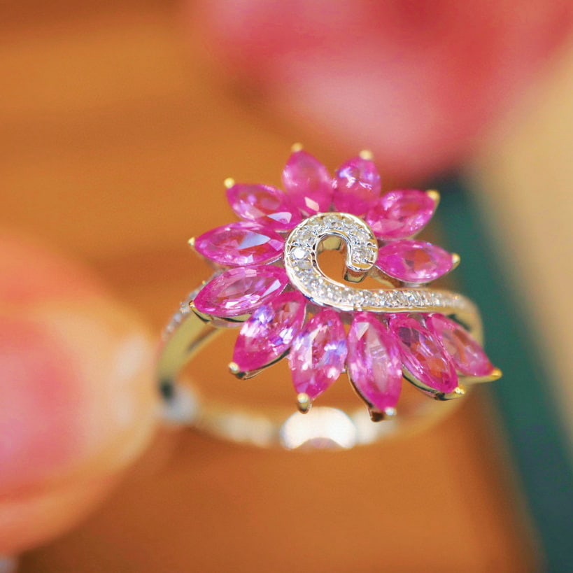 14k Gold 2.43 Ctw Natural Sapphire & Diamond Ring - 2