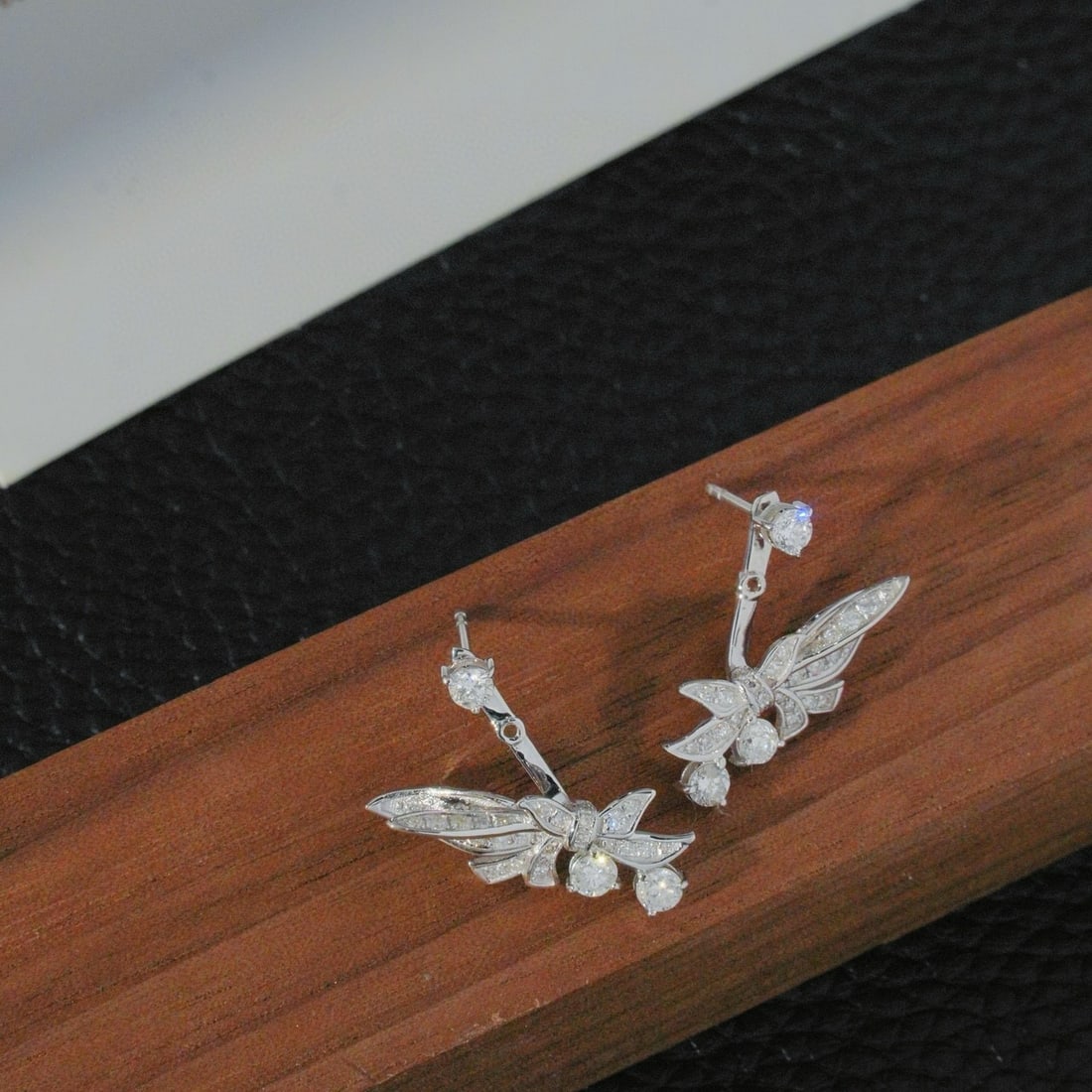 14k Gold 1.1 Ct Natural H Diamond Earrings - 5