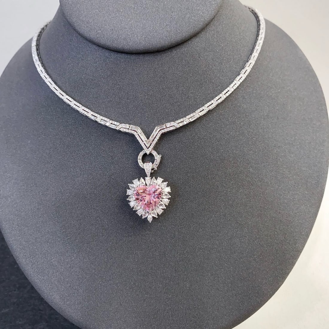 14k Gold 5.54 Ctw Natural Morganite & Diamond Ring/pendant( Without Chain ) - 4