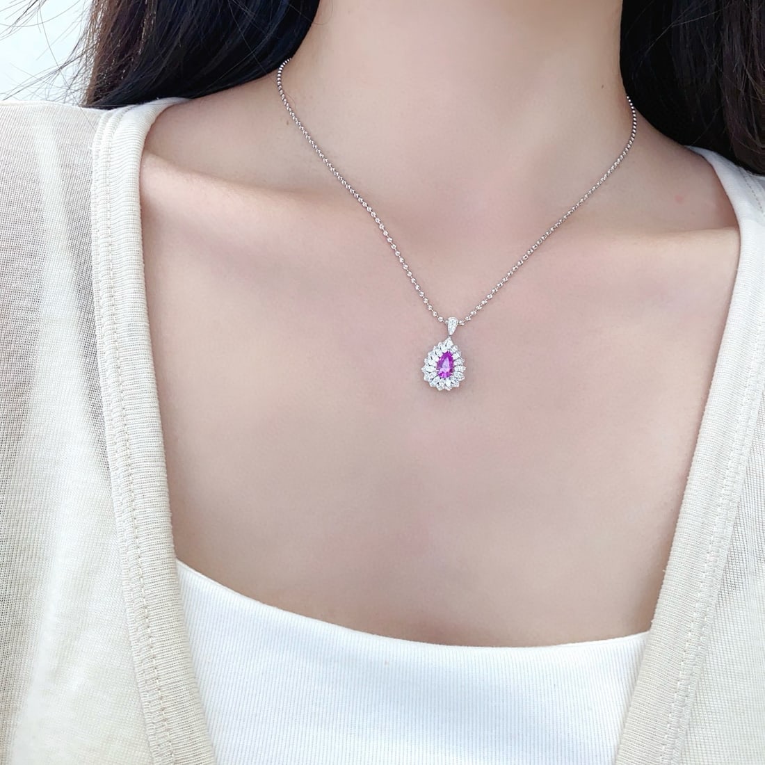 14k Gold 1.84 Ctw Natural Sapphire & Diamond Ring/pendant( Without Chain ) - 3